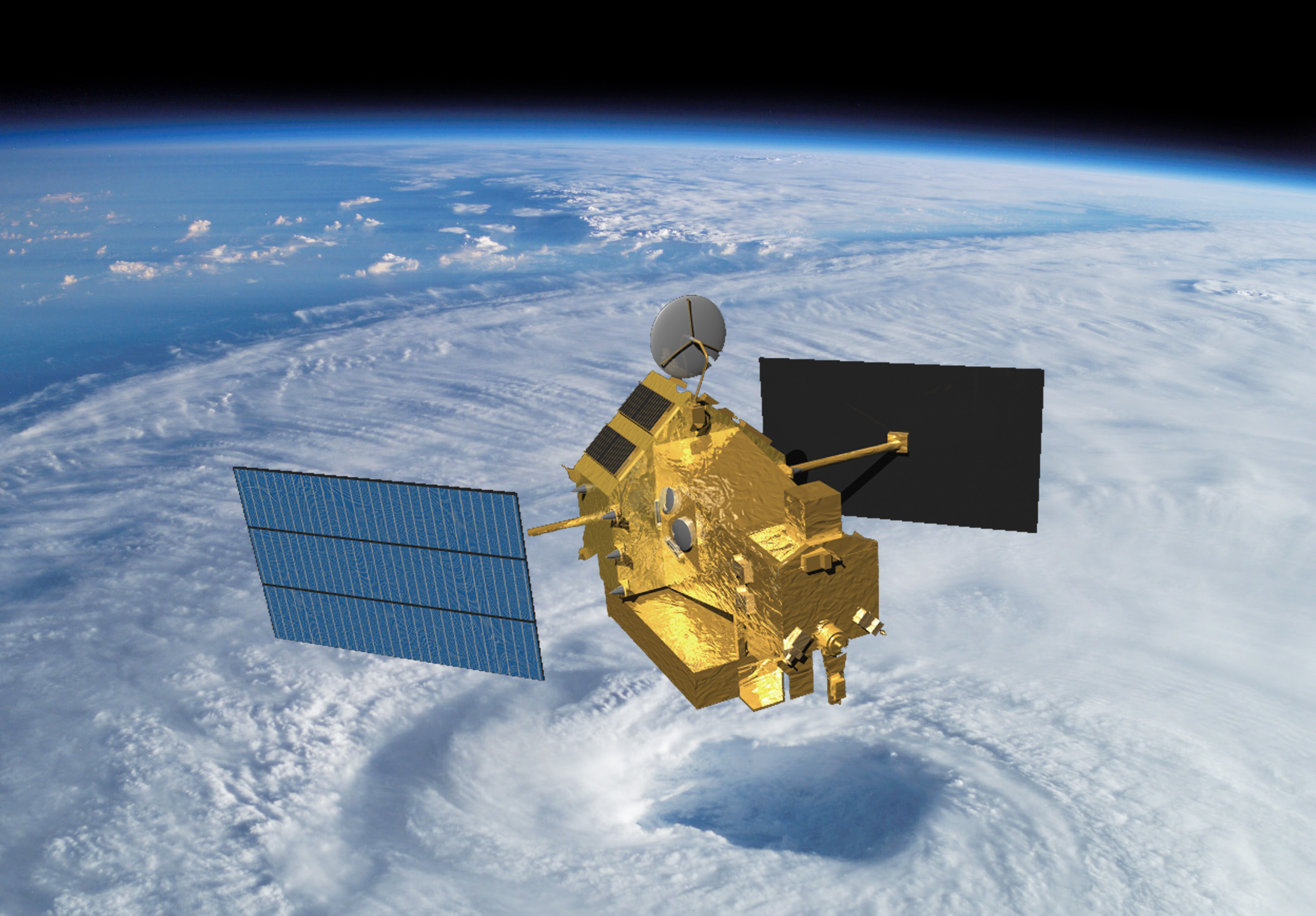 TRMM in space over a hurricane