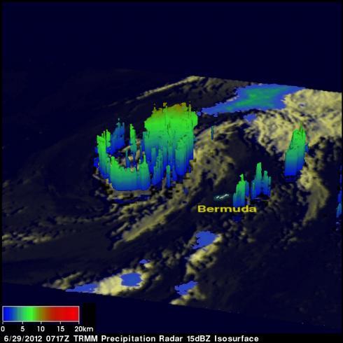 TRMM radar image of Debby