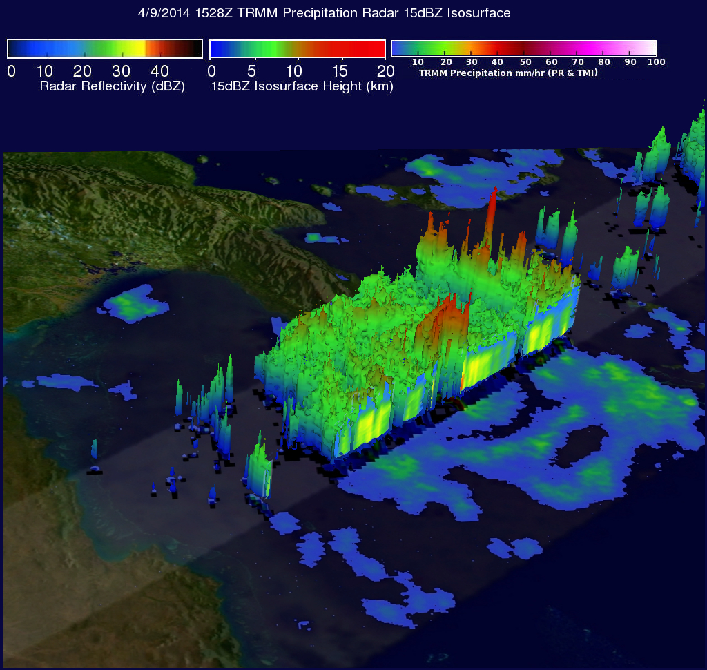 TRMM Sees Powerful Tropical Cyclone Ita Approaching Queensland, Australia