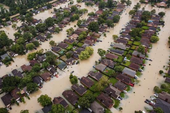 Flooded Houses in Houston from Hurricane Harvey
