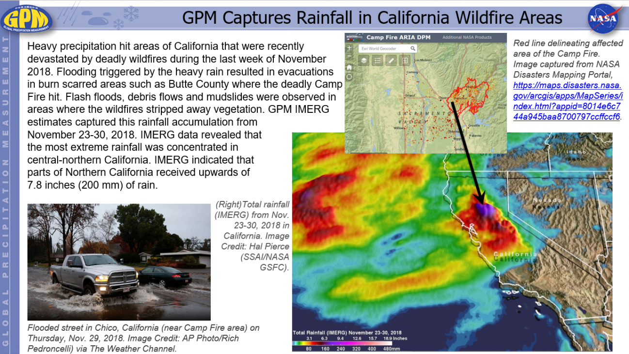 GPM Captures Rainfall in California Wildfire Areas