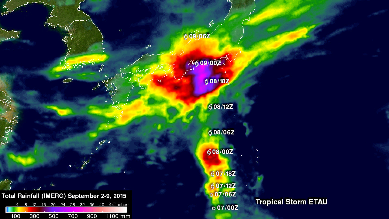  Wednesday September 9, 2015  Japan's Torrential Rain Measured With IMERG 