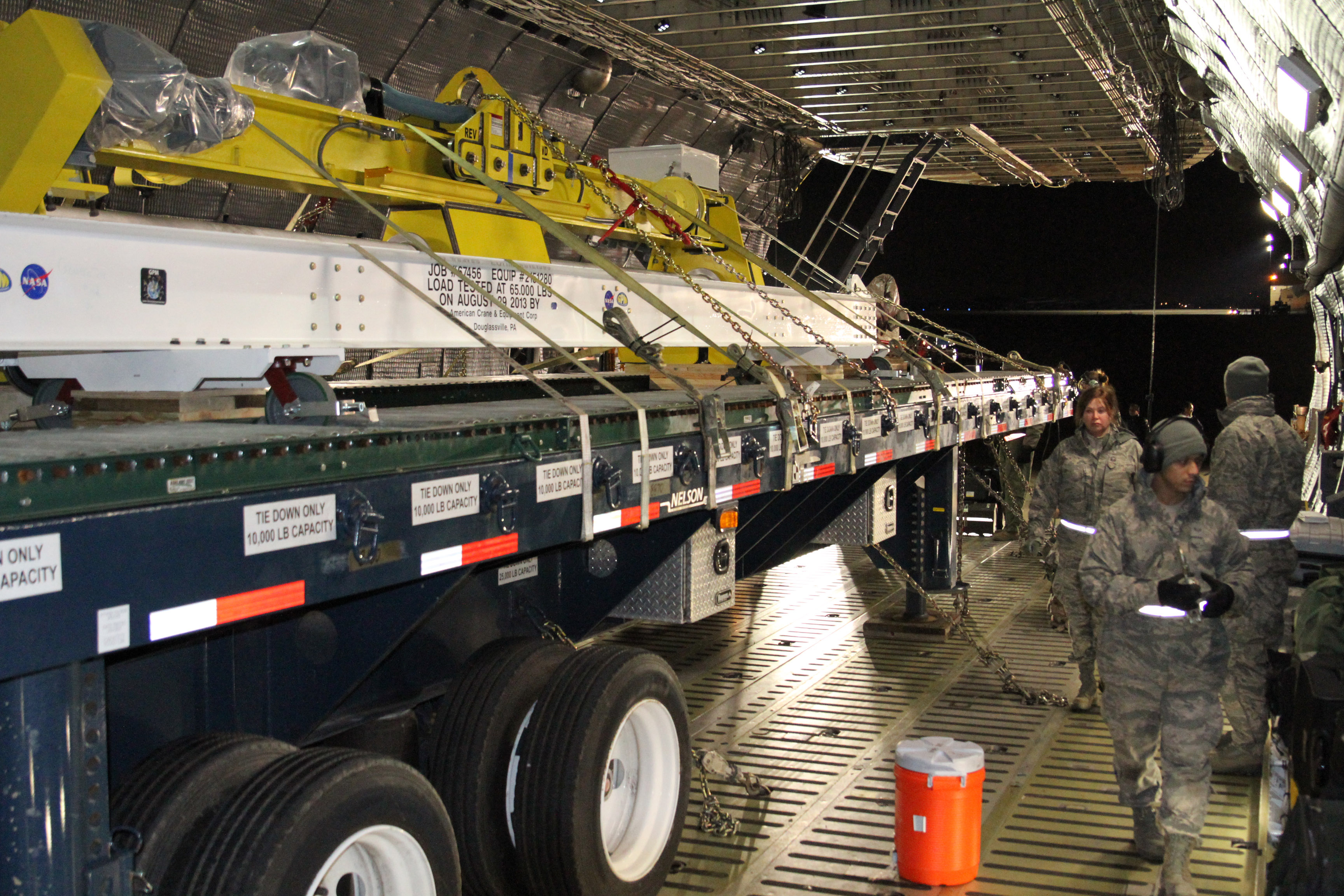 GPM's Roller Bed Truck Loaded on the Plane