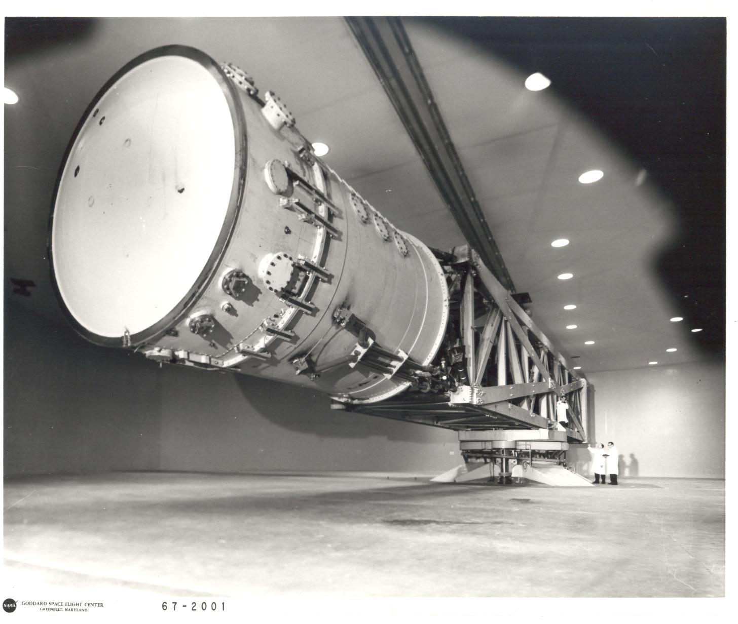 1960's black and white image of initial setup of the High Capacity Centrifuge