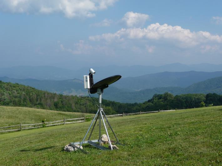 MicroRain Radar on top of a mountain in the Smokies