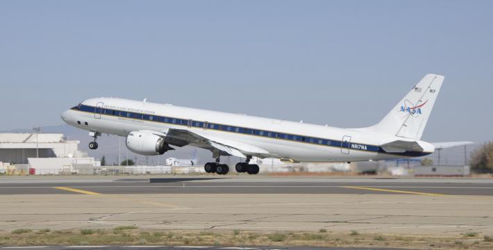 NASA's DC-8 aircraft taking off