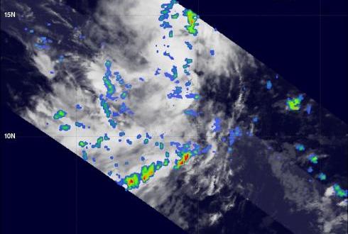 TRMM image of tropical depression forming near Mexico