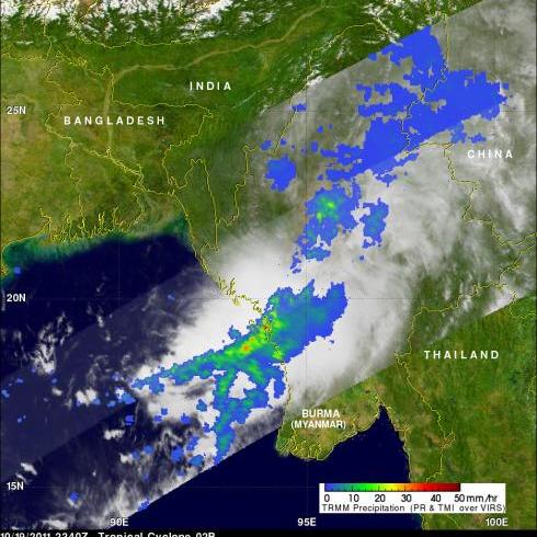 TRMM image of Tropical Cyclone near India