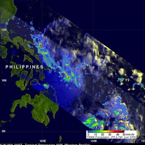TRMM image of tropical cyclone near Phillipines