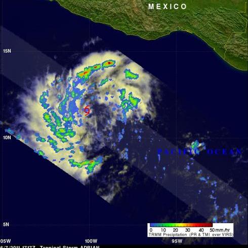 TRMM image of tropical storm Adrian
