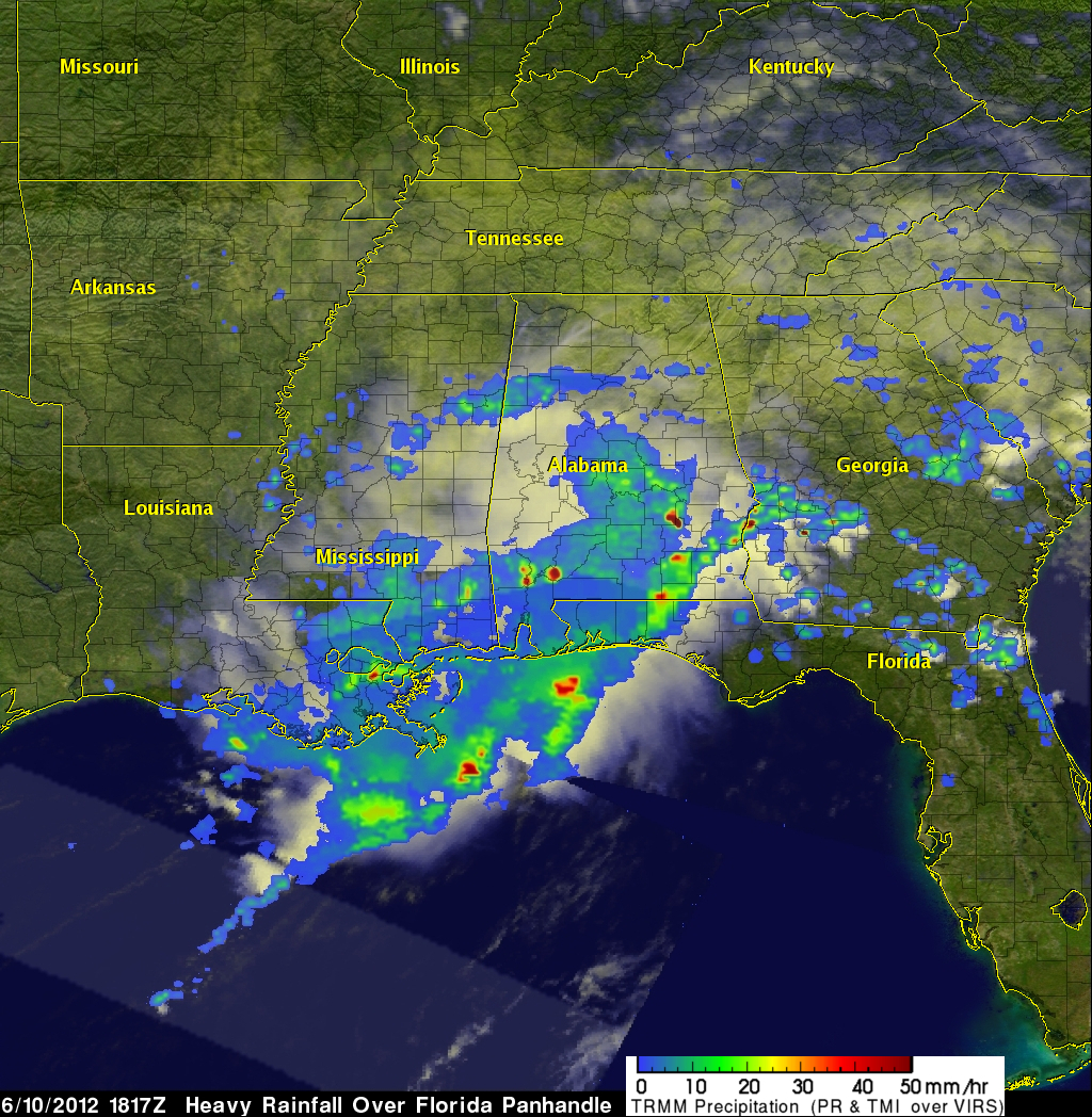 June 10, 2012 - Florida precipitation map