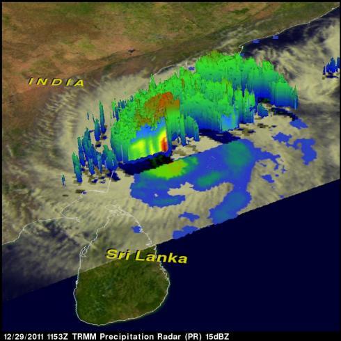 TRMM image of tropical storm Thane