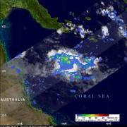 Rain intensity over the Coral Sea