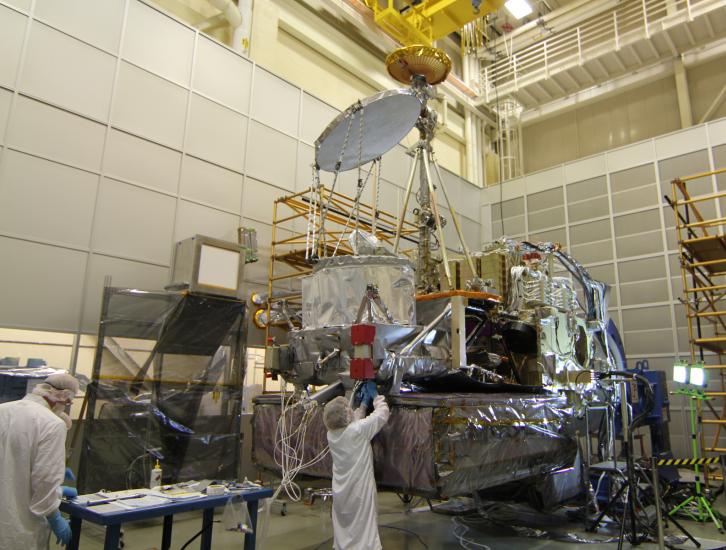 Engineers working on the GPM Core Observatory
