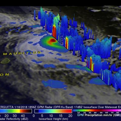  GPM Sees Tropical Cyclone BERGUITTA Bearing Down On Mauritius