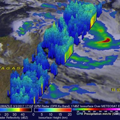 GPM Examines Tropical Cyclone Dumazile's Flooding Rainfall 