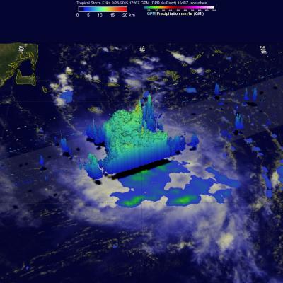 Tropical Storm Erika Enters the Caribbean