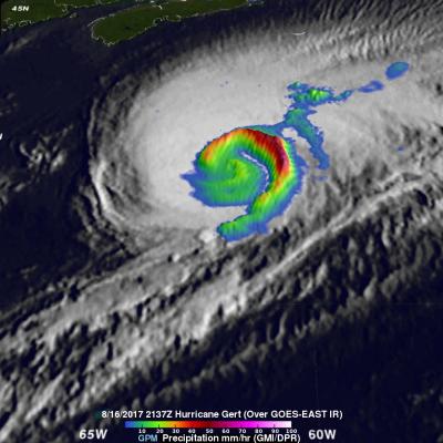 GPM Examines Hurricane Gert's Rainfall 