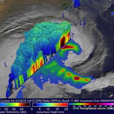 GPM Satellite Probes Tropical Cyclone Iris Near Australian Coast 