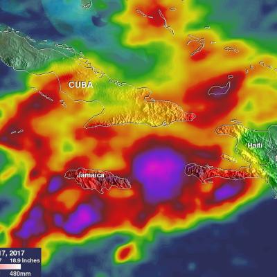 Heavy Rainfall In The Caribbean Measured By IMERG 