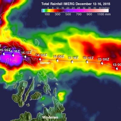 Typhoon Melor Rainfall Measured By IMERG 