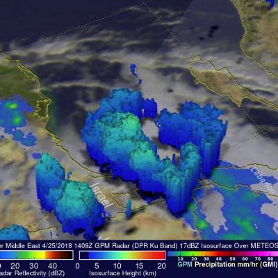 GPM Satellite Sees Storms Over Israel