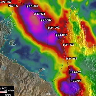 Tropical Cyclone Nora's Flooding Rains Measured With IMERG 