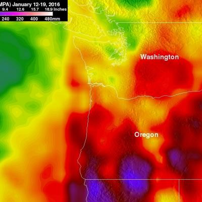 Rainy Weather Over Pacific Northwest Measured From Space