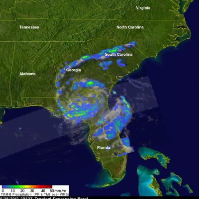 TRMM image of tropical depression Beryl