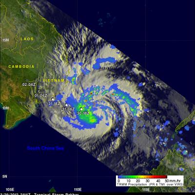 TRMM image of Typhoon Pakhar