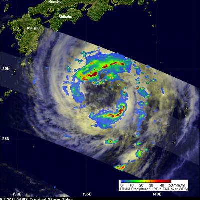TRMM image of Talas approaching Japan