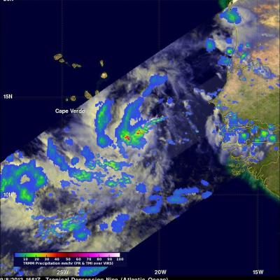 Tropical Depression Nine Forms Near Cape Verde Islands 